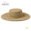 SaltyGrass Flat Top Hollow 10cm Brim 57cm Head Straw Hat Sun Custom Hat Lady Womens Femme Chapeau Women Beach Straw Hats