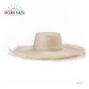 Sombrero De Paja Visor Designer Straw Hat For Sun Beach Custom Wholesale Floppy Brim Flat Top Beach Hats For Sunshade Uv Protection