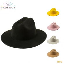 $11 - Multi-color Children's Cowboy Felt Flat Brim Hat Customizable Colors Felt Flat Brim Hat Stiff Brim Hats Fedora Hat