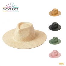 ＄14.5 - Customizable Patterns 57cm Head Band Custom Straw Hat Supplier Wholesale Women Ladies Flat Top Beach Party
