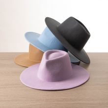 Trendy Designer Luxury Classic Teardrop Top Wool Pink Ladies Fedora Hat Felt Wholesale Women Formal Hat