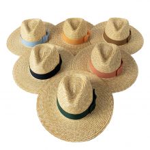 Luxury Panama Style 1.0cm Wheat Colorful Straw Hats Sun Beach Sombreros Outdoors For Women Ladies