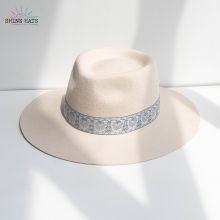 $13.5 - 2023 Shinehats Luxury Wide Brim Stiff Fedora Top Women Felt Hat 100% Wool Ladies Chapeau With Hatband