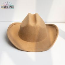 $13.5 - Shinehats Vintage Unisex Western Fedora Cowboy Hats 100% Wool Felt Hats Colorful Women Cowgirl Chapeau Fedora Hats