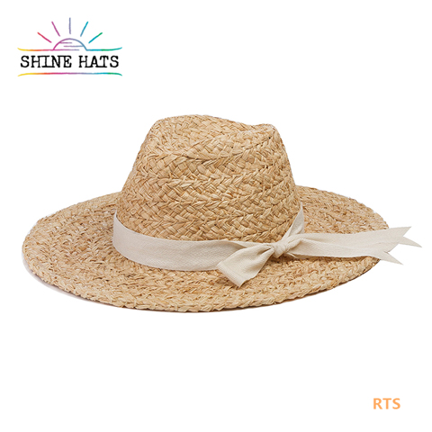 12.5＄- wide brim Panama ladies women raffia straw hat