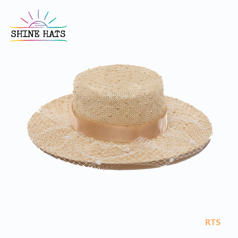 $9.9 -Waterproof Straw Hat With Under Brim Design For Sun Beach Custom Wholesale Floppy Brim Flat Top Beach Hats For Sunshade Uv Protection