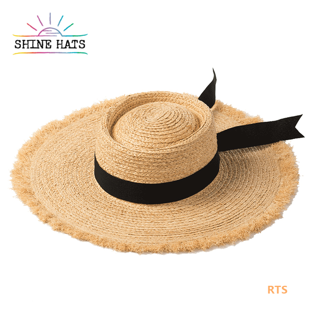 12.5＄ -Empty Top Natural Wheat Straw 10cm Brim 57 59cm Head Safari Round Top Luxury Straw Hats