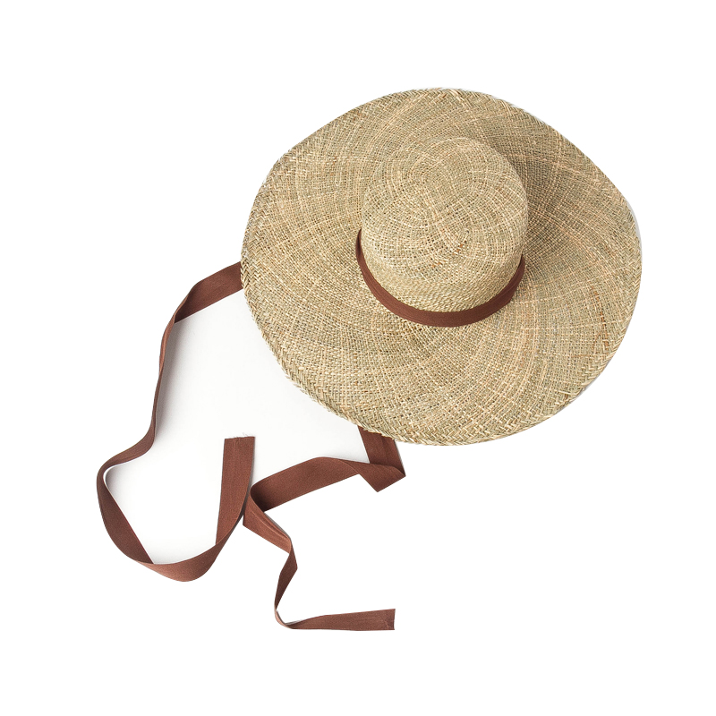 $12.5 - Shinehats 2022 Seagrass Flat Straw Hat With Custom Ribbons Women Lady Logo Beach Design Plain Straw Hat