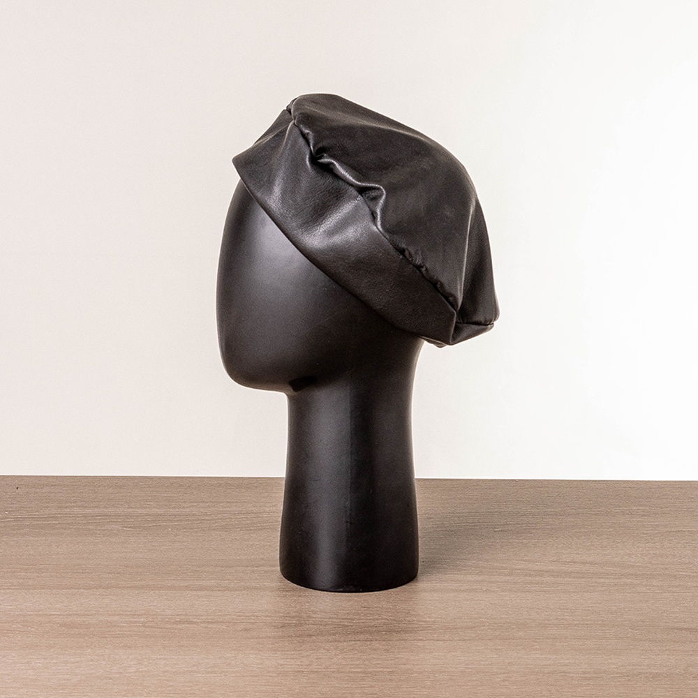 Adjustable Ladies Custom Artist Black Leather Beret Women Cap Hat Quality British Barrette Femm With PU Band