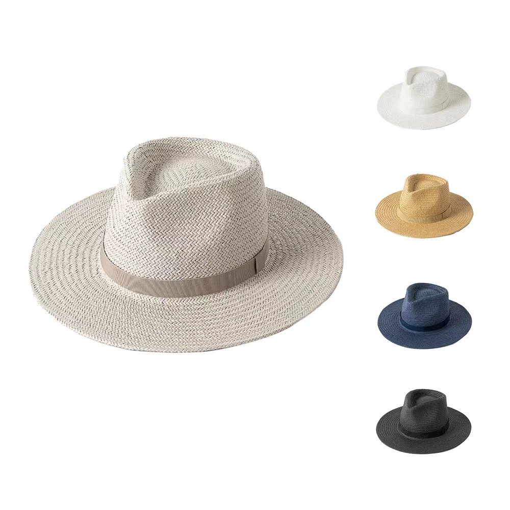 $8.2 - Shinehats Multicolor Braided Panama Natural Grass Trendy Crown Top Colorful Webbing Wide Brim Lady Women Straw Hats