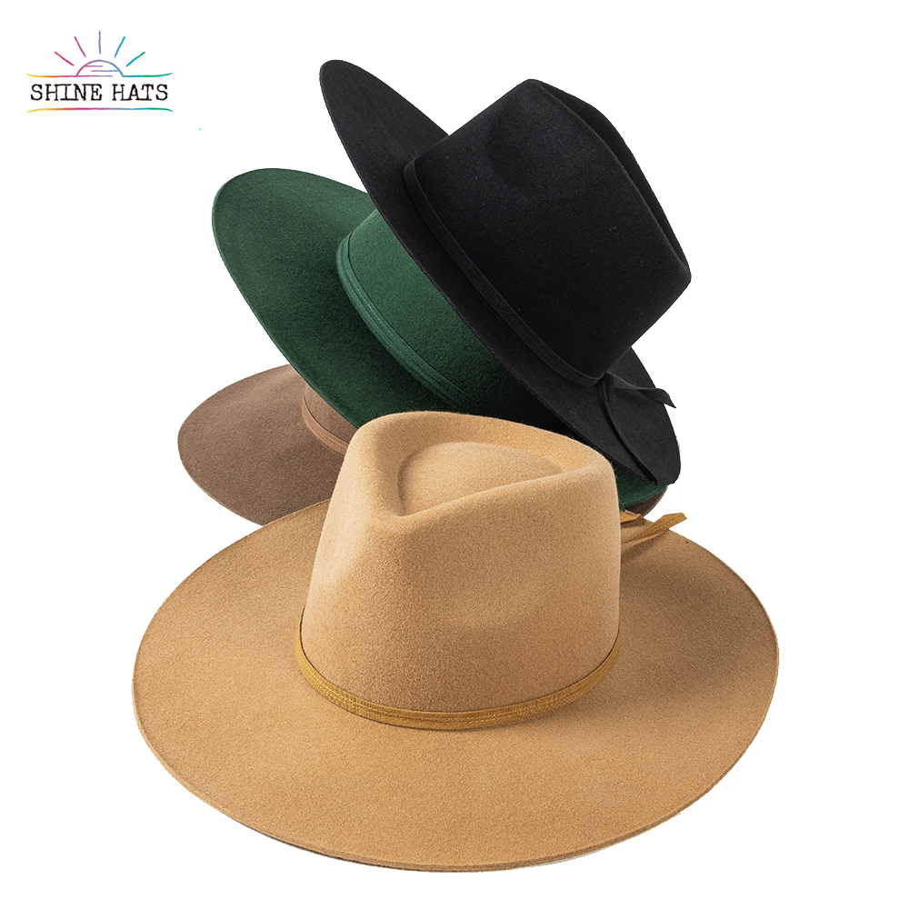 $13.5 - 2022 Shine Hats Vintage Pop High Top Crown Multicolor Customizable Fine Linen Cord Removable Trim With Stiff Wool Felt Hat
