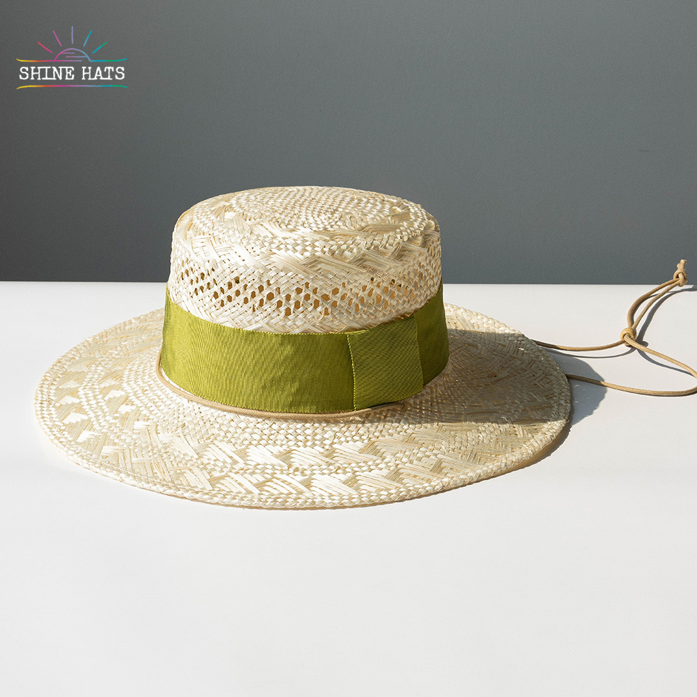 ＄21.5 - Shinehats Luxury Chic Sisal Wide Brim Boater Straw Hats Women Ladies Summer Sun Beach Sombrero With Colorful Hat Band