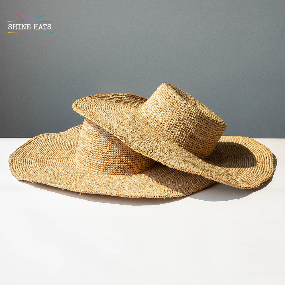 ＄12.5 - Shinehats 2023 Floppy Extra Wide Brim Beach Hat Raffia Straw Hats Summer Sun Women Ladies Boater Bowler Sombrero