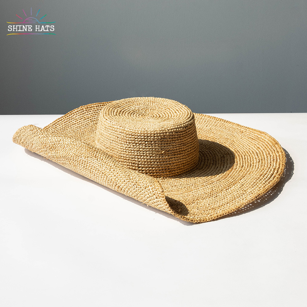 ＄12.5 - Shinehats 2023 Floppy Extra Wide Brim Beach Hat Raffia Straw Hats Summer Sun Women Ladies Boater Bowler Sombrero