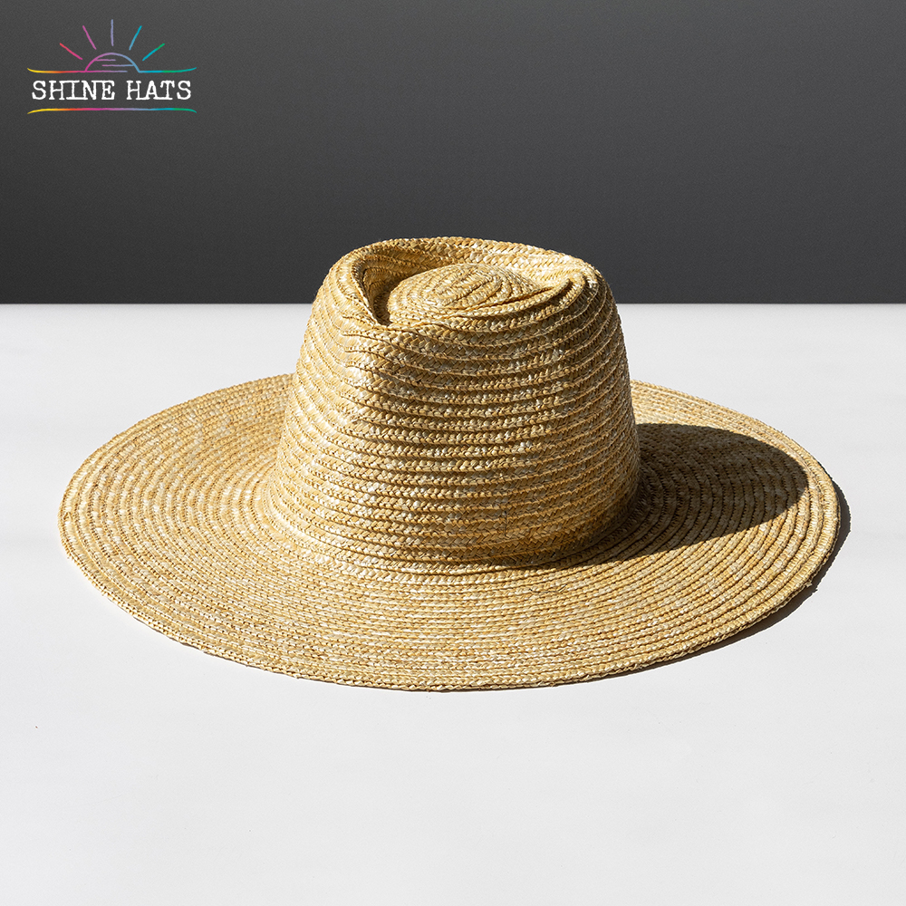 ＄7.5 - Shinehats Vintage Panama Women Fine Wheat Straw Hats Ladies Handmade Stiff Straw Sombrero Summer Sun Beach