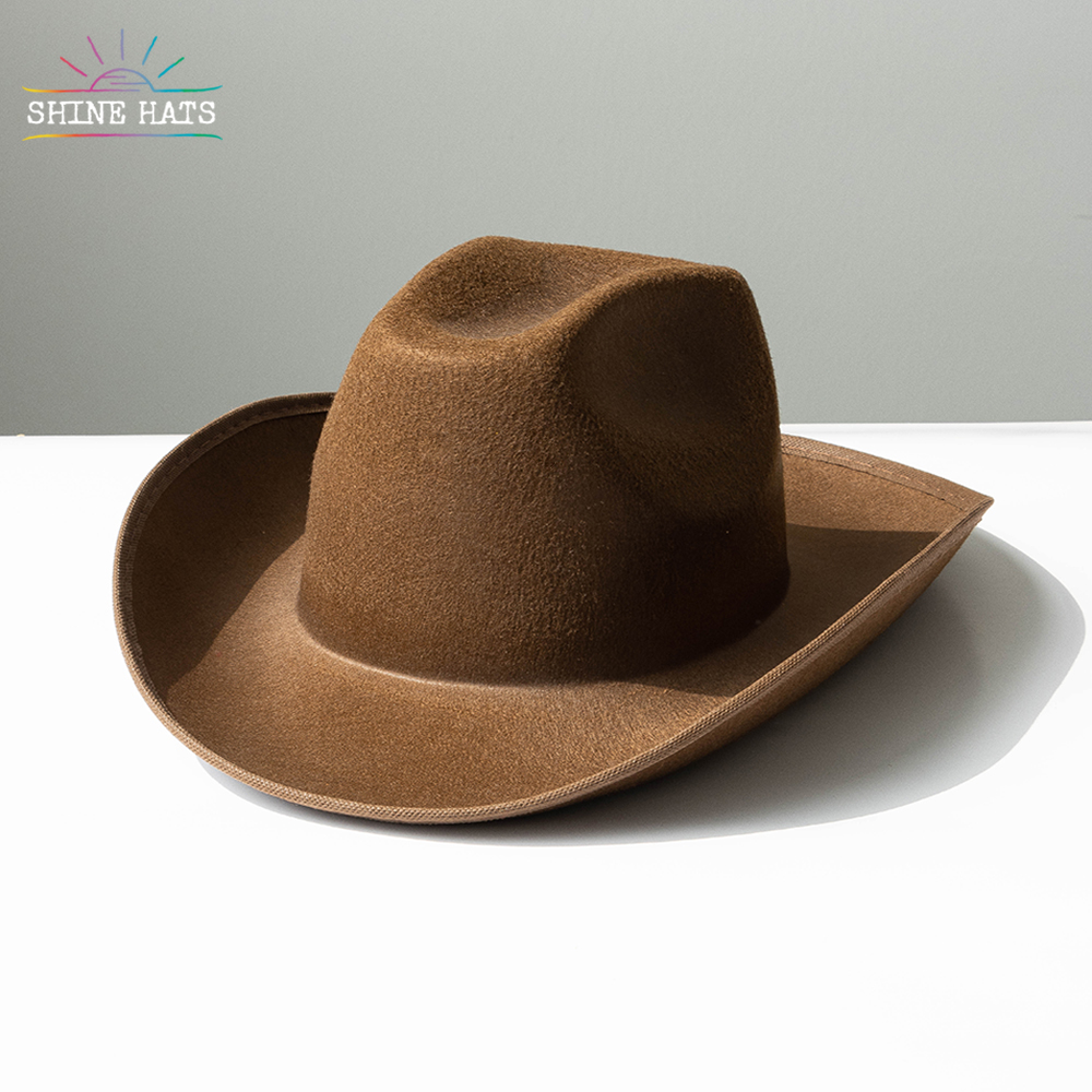 $3 - Shinehats 2023 Western Polyester Cheap Cowboy Hats Fedora Hats Felt Women Ladies Kids Winter Best Seller