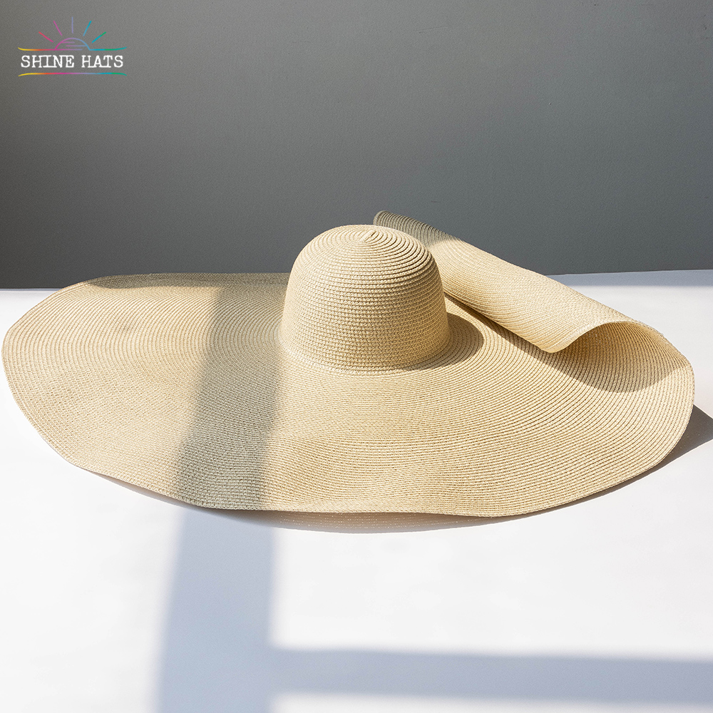 ＄11 - Shinehats 2023 Summer Extra Wide Brim Floppy Beach Hat Women Ladies Performance Sun Straw Hat Solar Large Sombrero