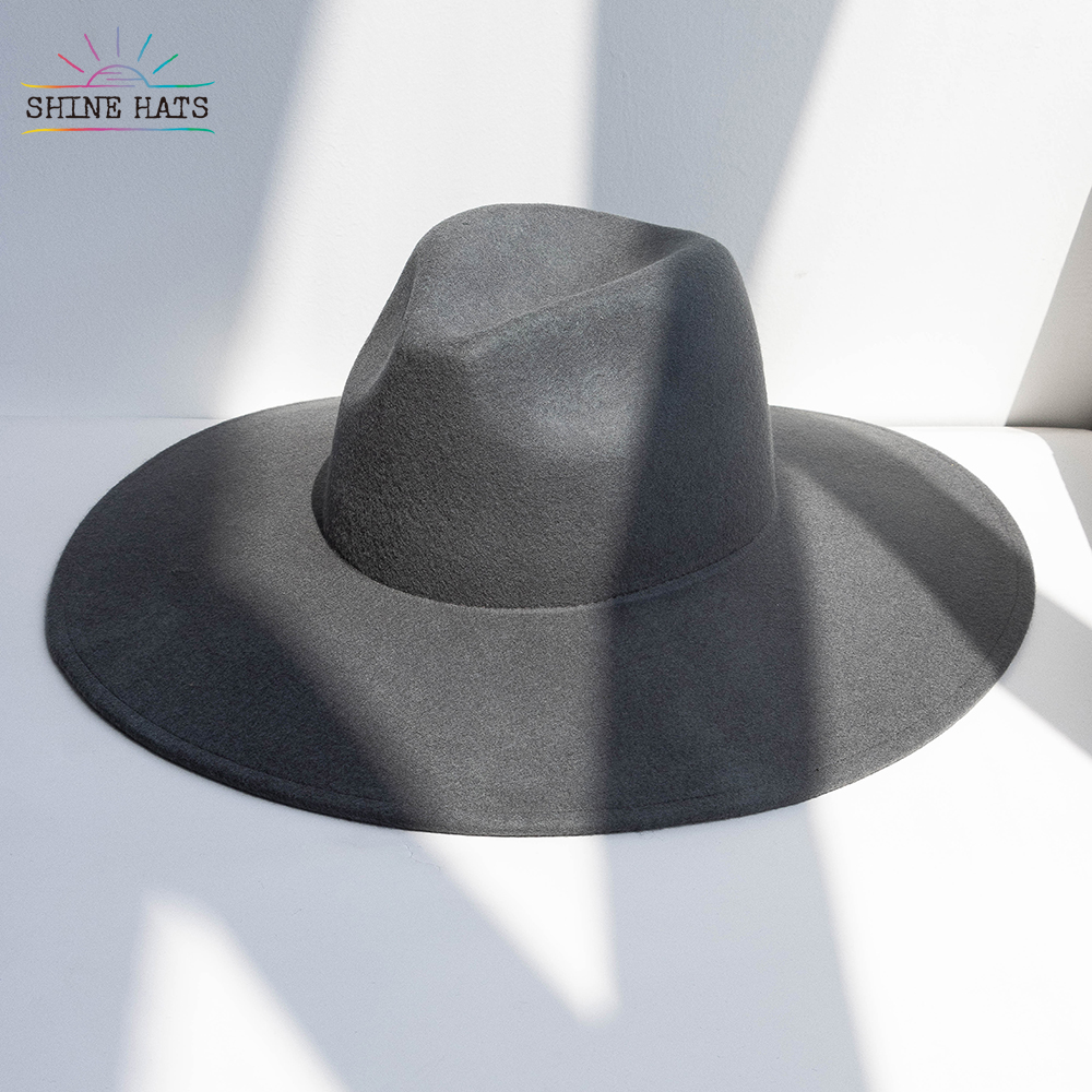 $10 - Shinehats 2023 Panama Top Jazz High Crown Wide Brim Fedora Hats Felt 100% Wool Luxury Chapeau Coloful