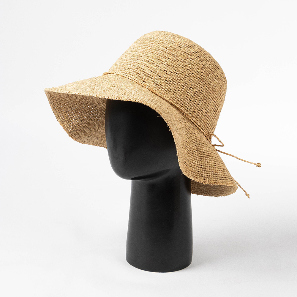 ＄15 - Shinehats 2023 Wholesale Crochet Raffia Hepburn Bucket Straw Hats Women Ladies Chapeau Chic Femme with Ribbon String
